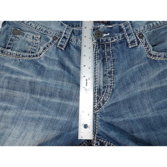 Silver Jeans Mens Gordie 34/30 Thick Stitch Y2K Denim Casual Rockabilly Bootcut - Picture 11 of 16